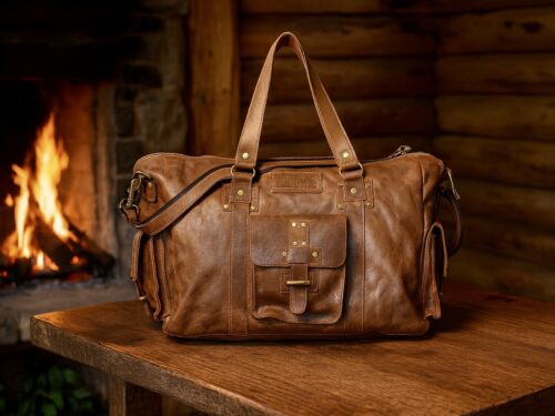 Leather Duffle Bag  English Style   ON-408