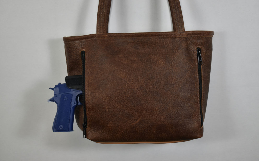Pebble Grain Leather Conceal Carry Purse