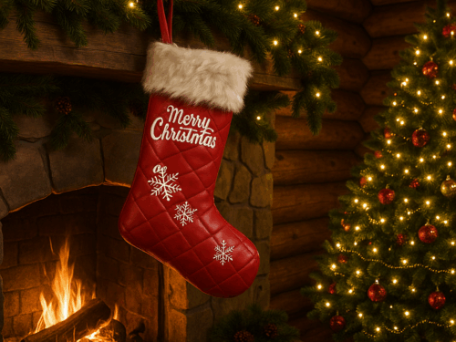 Leather Christmas Stocking CS-Merry