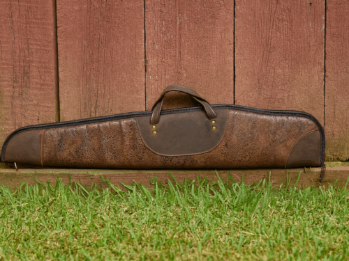 Low Scoped Leather Rifle Case Embossed ESR-149