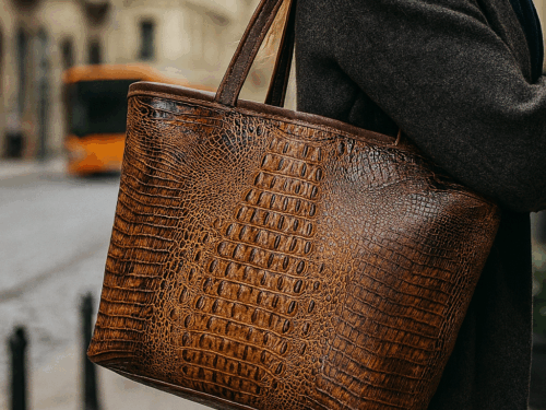 Embossed Leather Tote Bag EL-122