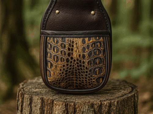 Double Shell Bag with Embossed Alligator Front DSB-2035