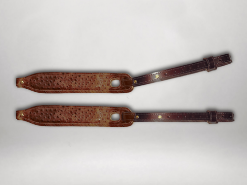 Ostrich Embossed Leather Articulating Rifle Sling AS-101