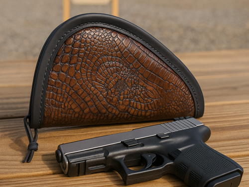 Embossed Alligator Leather Medium Pistol Case MP-2234