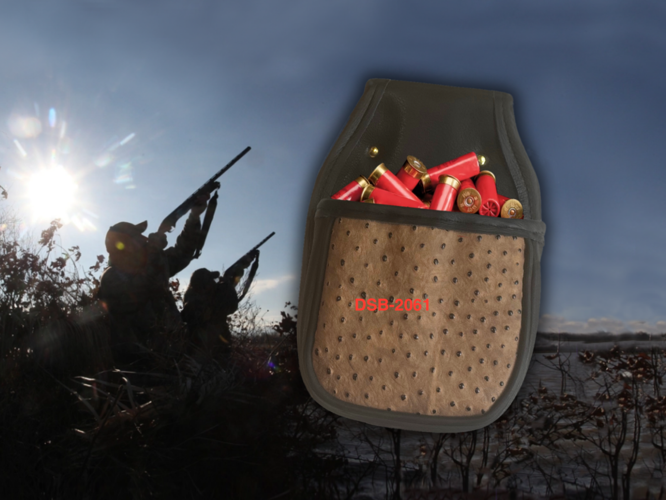 Ostrich-Embossed Leather Double Shell Bag – Handmade in USA | DSB-2061 - Image 4