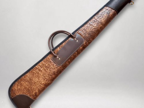Ostrich Embossed Leather Shotgun Case  LS-149-46
