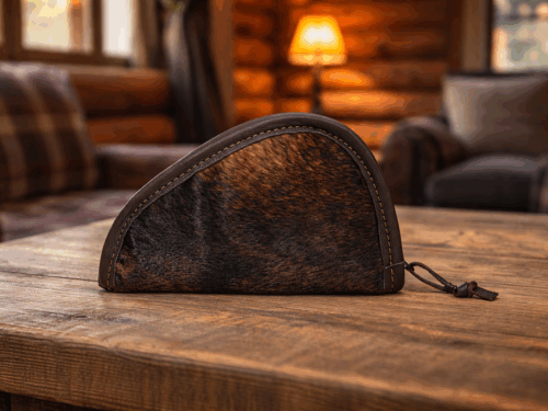 Medium Hair-On-Hide Leather Pistol Case MP-2311