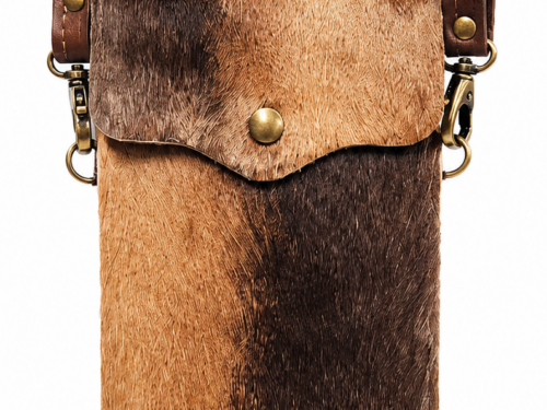 Genuine African Red Hartebeest Hair-on-Hide Cell Phone Crossbody