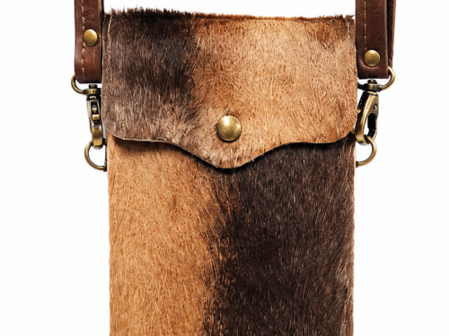 Genuine African Red Hartebeest Hair-on-Hide Cell Phone Crossbody