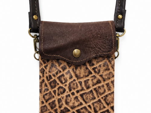 Real Elephant Leather Cell Phone Crossbody