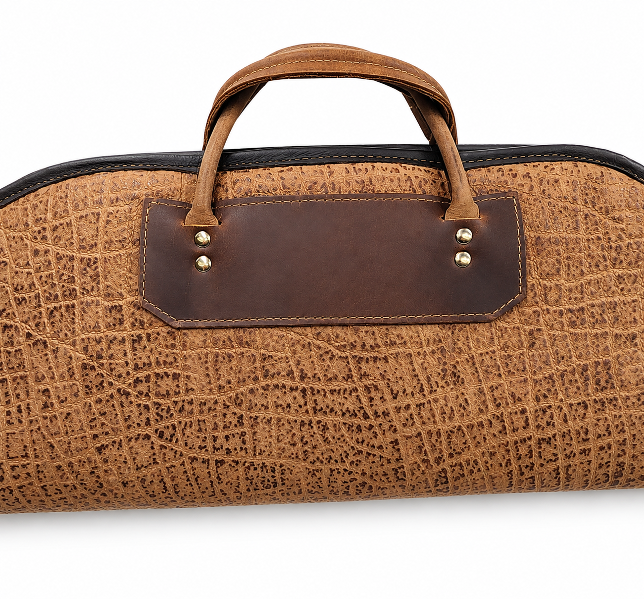 Embossed Leather Scoped Rifle Case with Solid Brown Leather Trim - Image 2