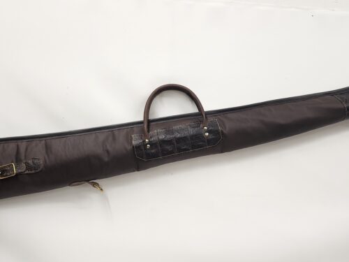 Leather Shotgun Slip with Crocodile-Embossed Leather Trim | 50–51" | Handmade in the USA