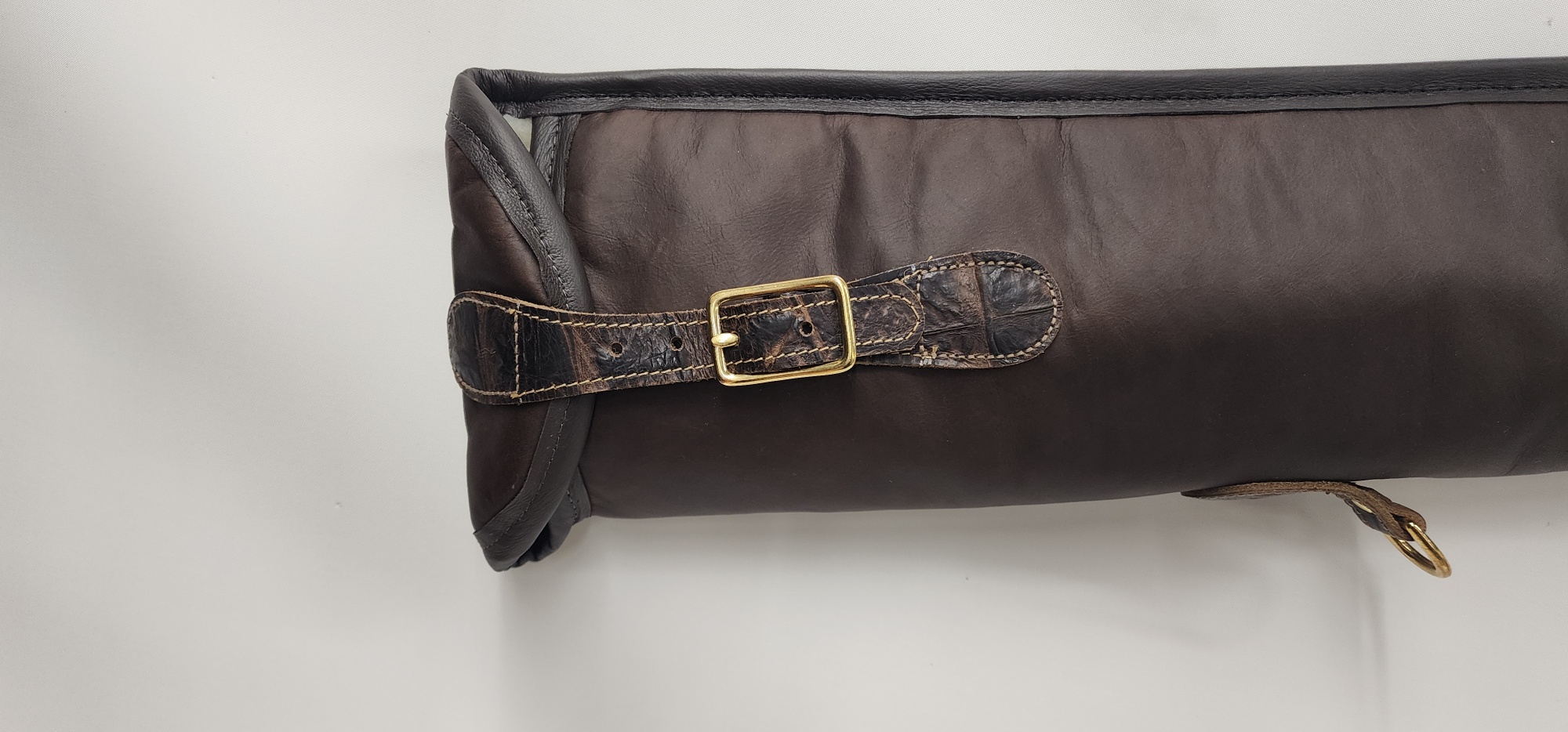 Leather Shotgun Slip with Crocodile-Embossed Leather Trim | 50–51" | Handmade in the USA - Image 2