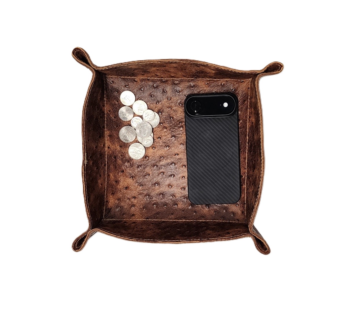 Ostrich Embossed Leather Valet Tray - Image 2