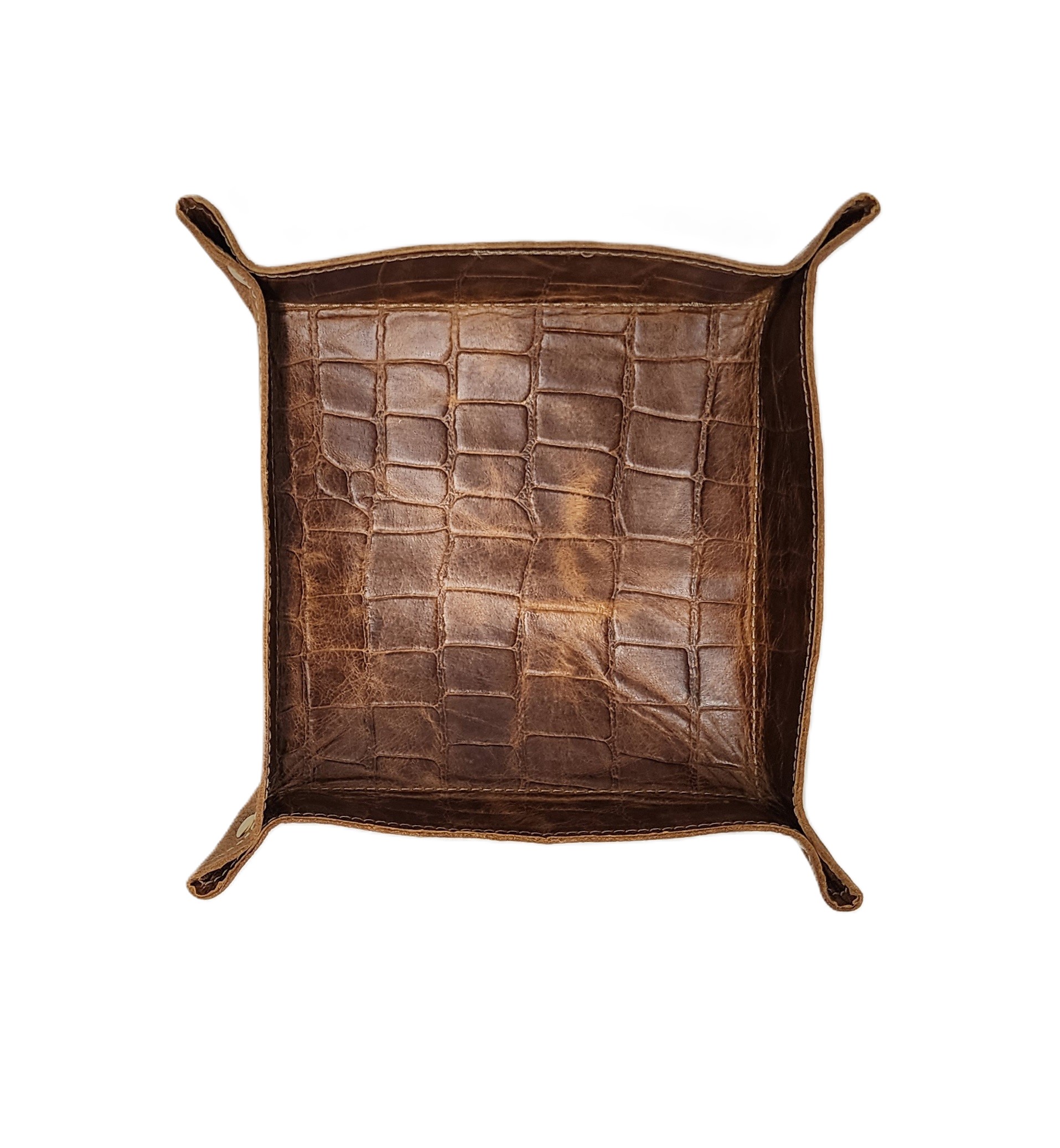 Alligator Embossed Leather Valet Tray