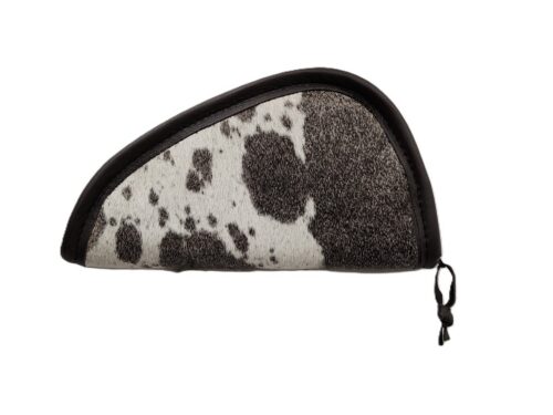 Medium Pistol Case – Black & White Hair-on-Hide Leather