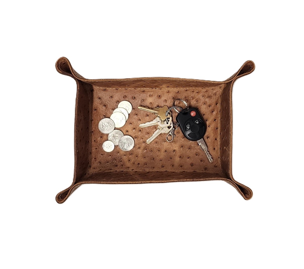 Ostrich Embossed Leather Valet Tray - Image 3