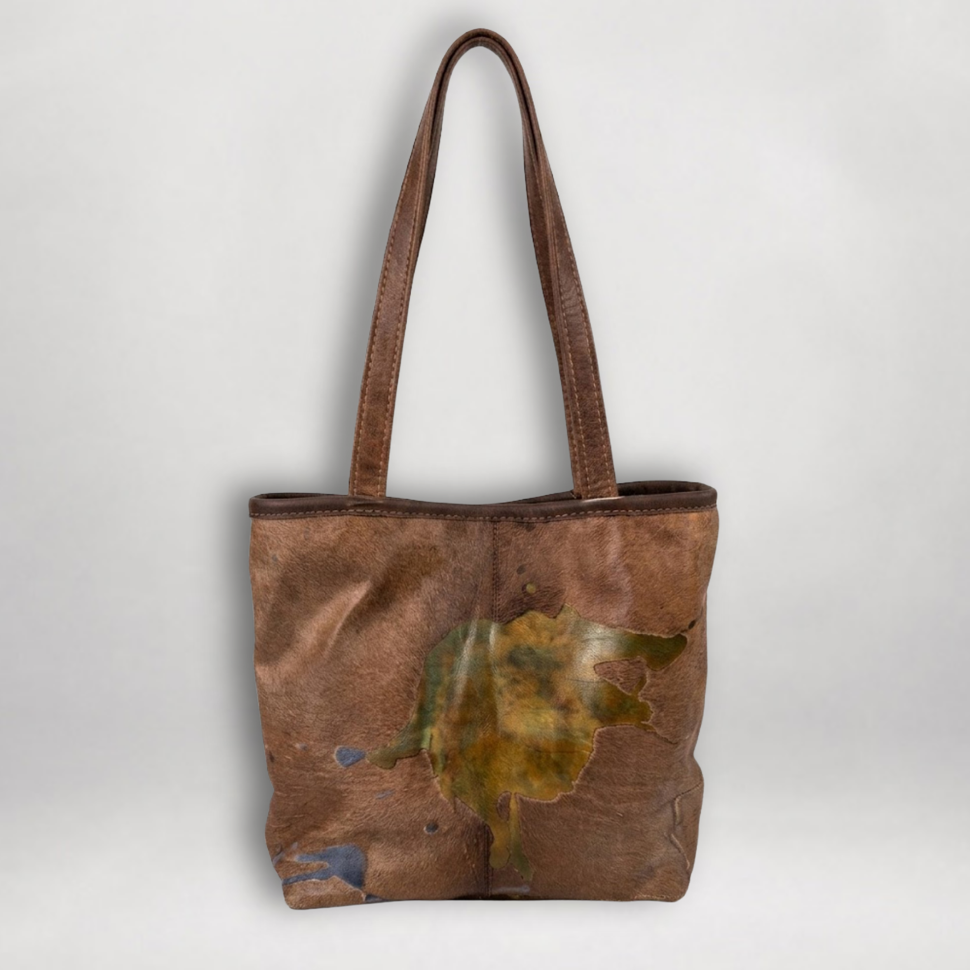Acid Etched Hair-on-Hide Leather Tote | Genuine Cowhide | Handmade in USA | ST-AE-237 - Image 2