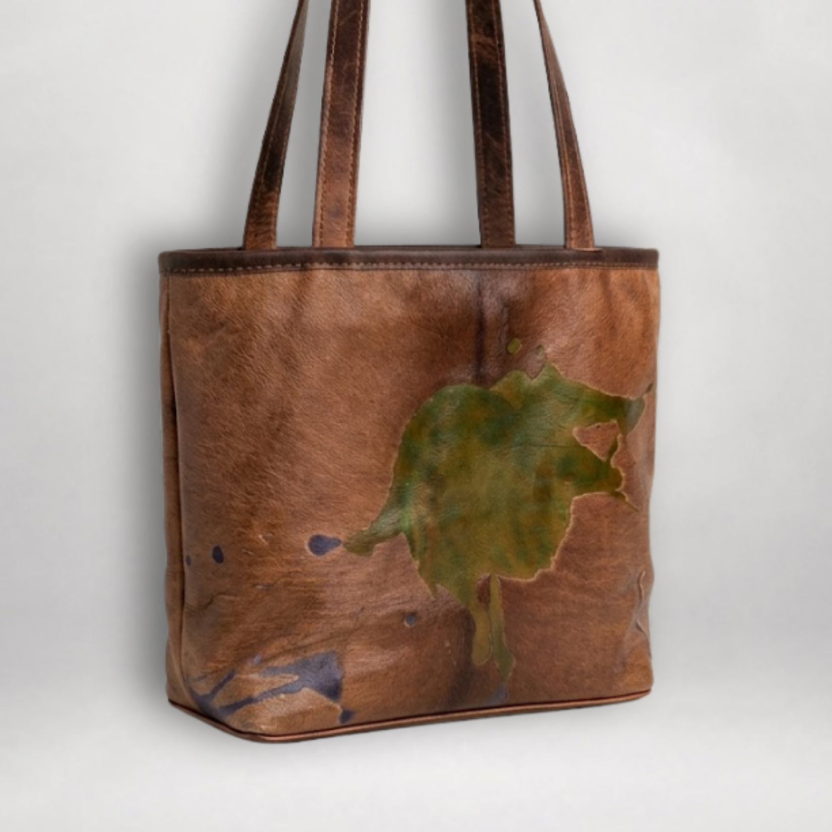 Acid Etched Hair-on-Hide Leather Tote | Genuine Cowhide | Handmade in USA | ST-AE-237 - Image 7