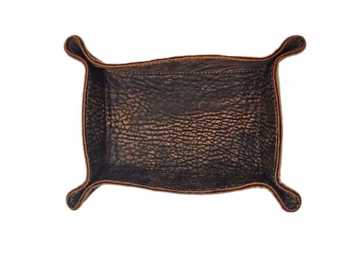 Brazilian Bull Neck Leather Valet Tray – Handcrafted in USA